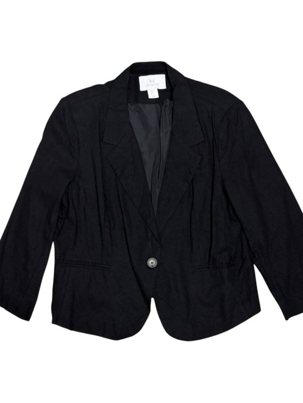 HALSTON Linen Blazer Jacket Business Casual Lightweight Sport Coat Womens XL
